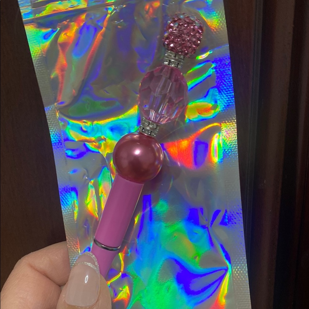Chic Pink Beaded Pen